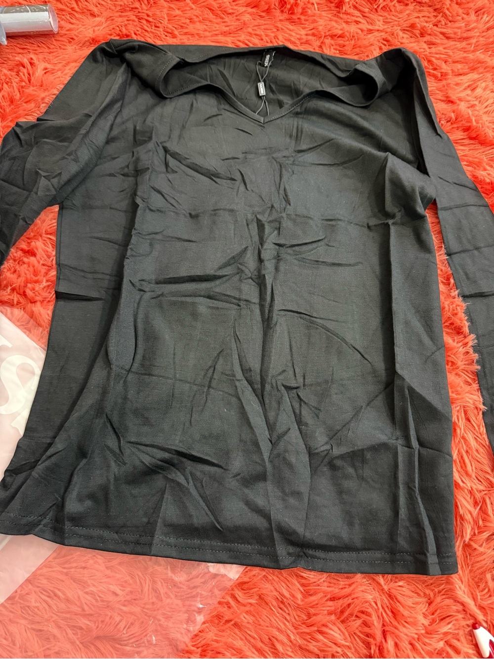 Classic Black V-Neck Men's Long Sleeve Jacket